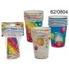 Bicchiere da party in carta, per ca. 250 ml, 3 ass., 6 pz in sacchetto di plastica con headercard,