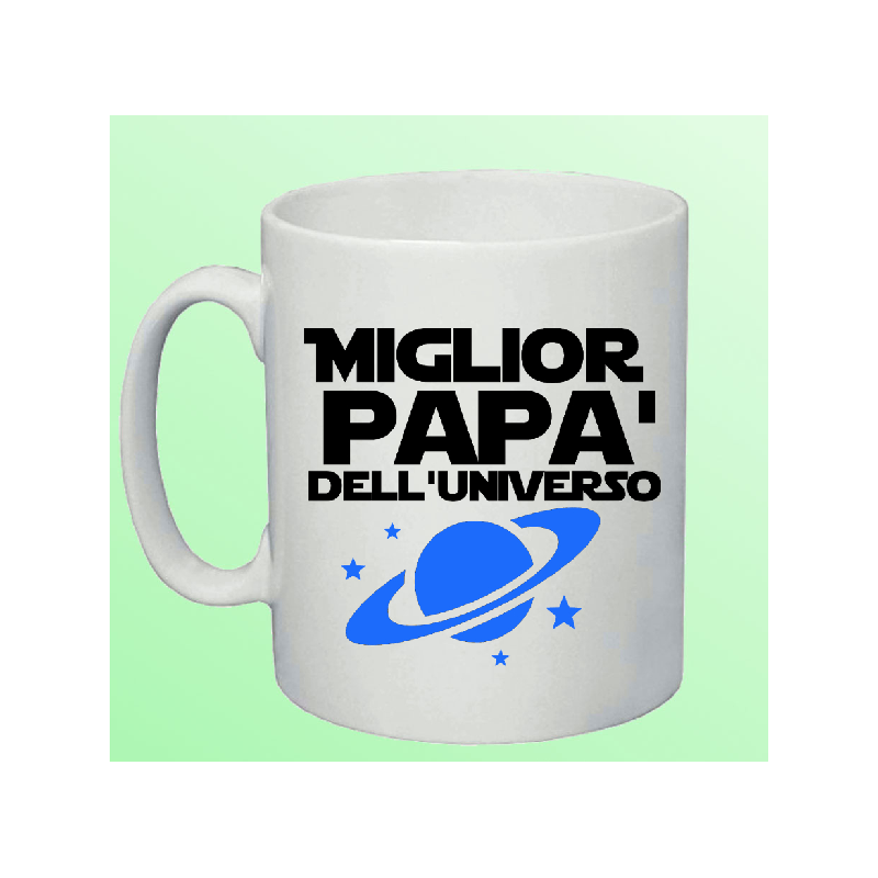 Tazza in ceramica con frase: Miglior papà dell'universo