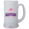 Boccale birra in vetro con stampa happy woman's day festa della donna