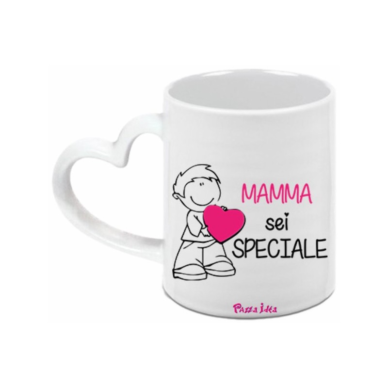 Tazza in ceramica con manico a cuore con stampa mamma sei speciale festa della mamma
