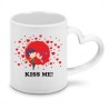 Tazza in ceramica con manico a cuore stampa kiss me