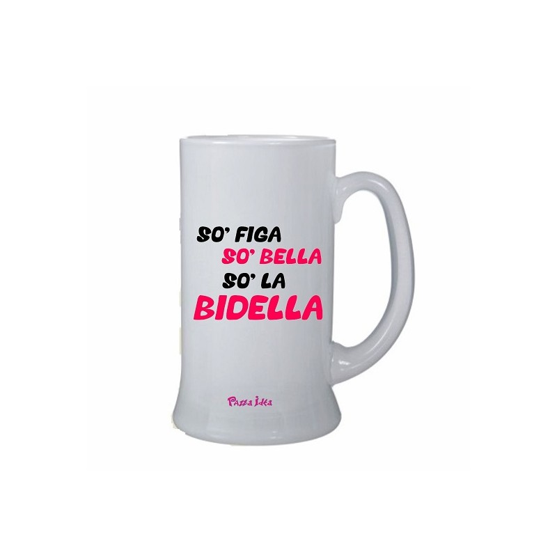 Boccale con scritta so figa so bella so la bidella ml.500