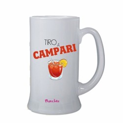 Boccale in vetro uomo o donna con scritta simpatica tiro a campari