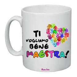 Tazza in ceramica con scritta Ti vogiamo bene Maestra