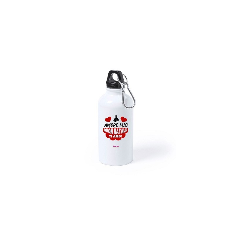 borraccia in alluminio 750 ml natale con dedica al mio amore