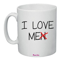 tazza in ceramica donna con scritta simpatica i love me