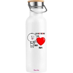 Bottiglia in acciaio 500 ml con stampa san valentino cuore tum tum
