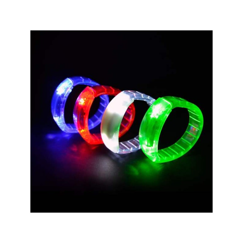 Bracciale luminoso con led in 4 colori assortiti su blister da appendere