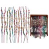 Braccialetto tessile con conchiglie & perle,sintetiche, Beach Life, 12 ass.,