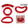  Bocca in plastica, Funny Lips, ca. 7,5 cm, 3 ass., in barattolo PVC con headercard,