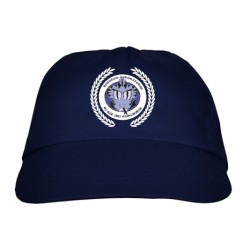 Cappellino con visiera stampa calcio nero azzurro