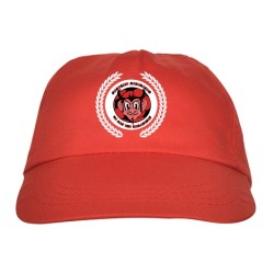 Cappellino frontino taglia unica  rosso calcio con stampa bianco rosso