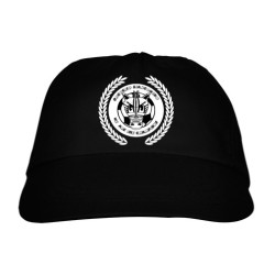 Cappellino nero con stampa logo bianco e nero calcio