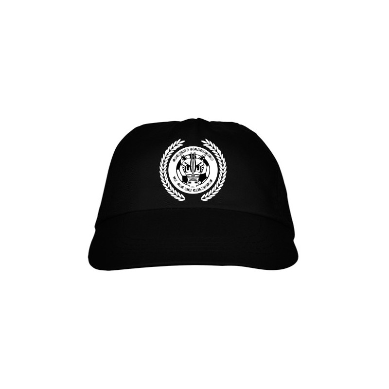 Cappellino nero con stampa logo bianco e nero calcio
