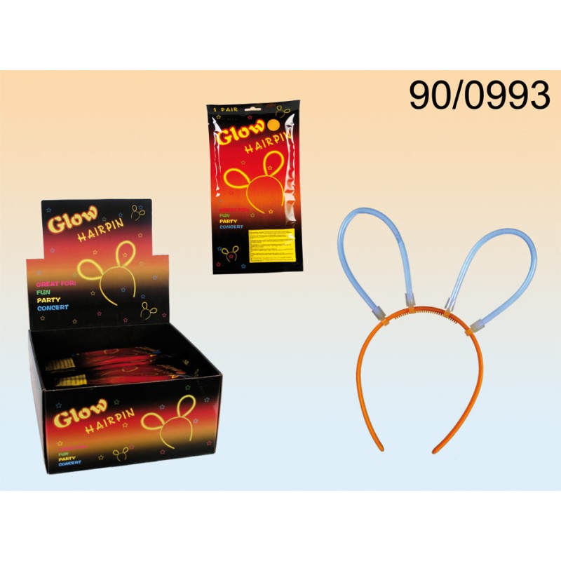  CERCHIETTO PER CAPELLI BUNNY CON 2 BASTONCINI CHE FANNO LUCE CM, 20 - ASSORTITI IN 6 COLORI PEZZI 48