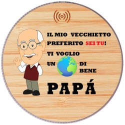 caricatore wireless base in legno di bambu con antiscivolo cavo usb incluso scritta il mio vecchietto preferito sei tu ti vogli