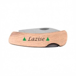 Coltellino tascabile con manico in legno e lama in acciaio inox personalizzato lazise