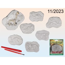  Kit per scavi, Scheletro di Dinosauro, ca. 8 x 6 cm, 6 ass., su blister