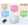  Lampada in plastica, Cubo, con 18 LED cambiacolori, incl. telecomando, batteria ricaricabile & caricabatteria, ca. 30 x 30 cm