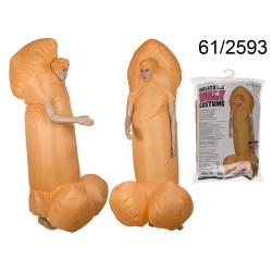 Costume gonfiabile, Pene, taglia unica, ventilatore incl.,in sacchetto di plastica da appendere