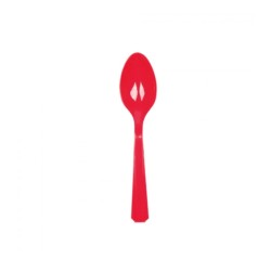 Cucchiaio rosso in plastica...