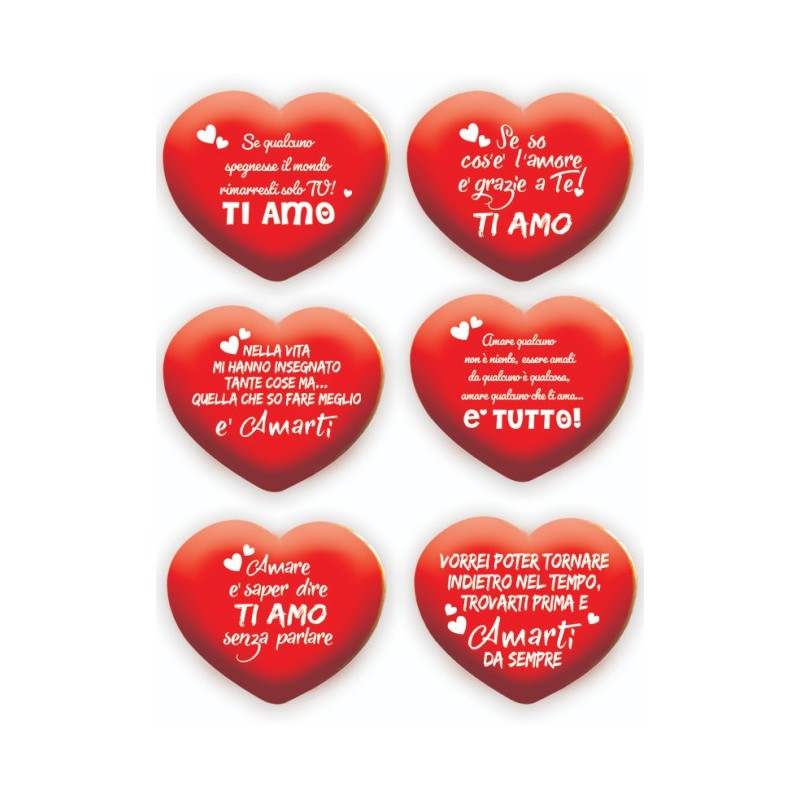 CUORE CERAMICA AMORE 10 cm ORDINE MINIMO 6 PZ. ASSORTITI