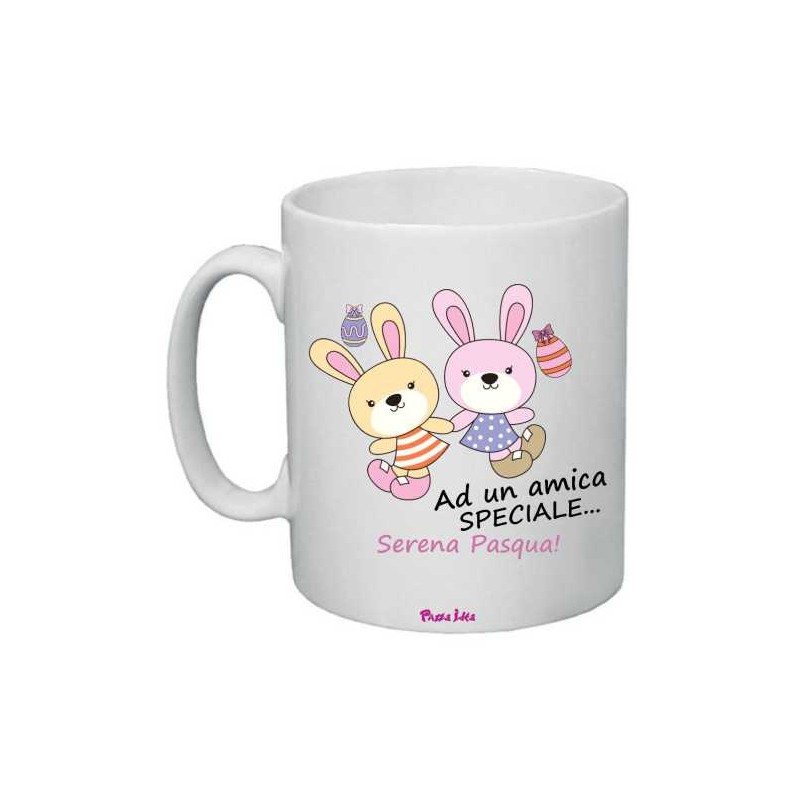 Tazza in ceramica pazza idea con frase ad un amica speciale serena pasqua