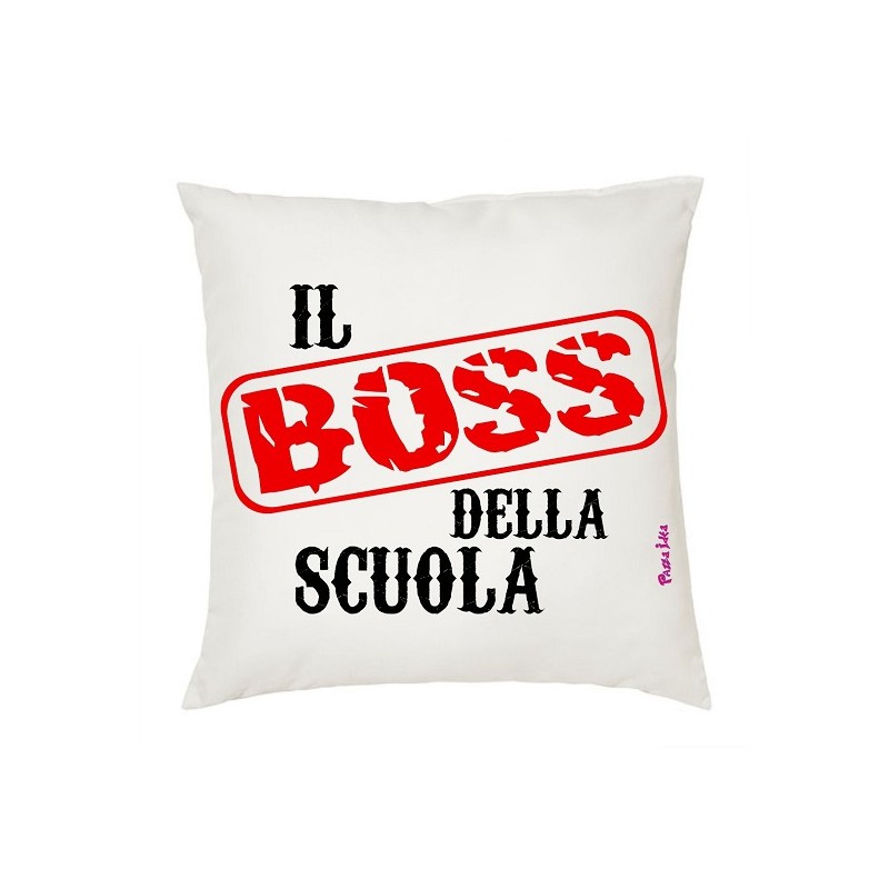 Cuscino 40x40cm in poliestere con scritta Il Bosso della scuola