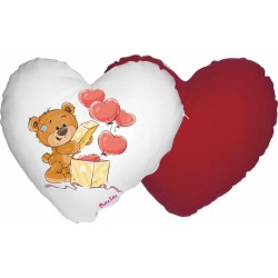 cuscino a cuore cm 40x40 san valentino con orsetto