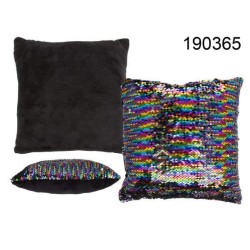 Cuscino con paillettes arcobaleno, 50 % PET 50% poliestere, ca. 25 x 25 cm, in borsa di plastica, 432/PALEAN 4029811408405