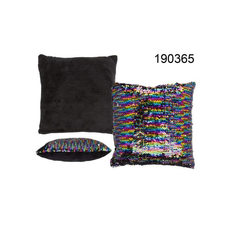 Cuscino con paillettes arcobaleno, 50 % PET 50% poliestere, ca. 25 x 25 cm, in borsa di plastica, 432/PALEAN 4029811408405