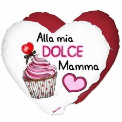 cuscino cuore 40 cm festa della mamma con scritta alla mia dolce mamma