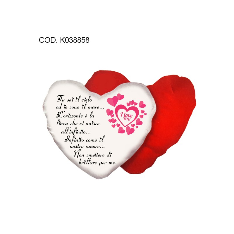 cuscino cuore 40x40 i love you