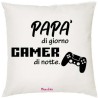 Cuscino in poliestere 40x40 con stampa papà gamer festa del papà