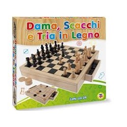 Dama scacchi tria in legno...