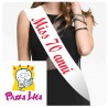 Fascia in tessuto poliestere con stampa miss 70 anni