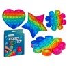 Fidget Pop Toy, Rainbow, 3 ass.,Stella, Cuore, Fiore, in silicone