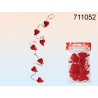 Ghirlanda di tela rossa, cuore con glitter, ca 120 cm, in sacchetto di plastica