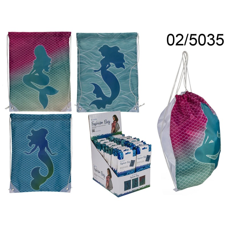 02/5035 - Borsa fashion, Sirena, ca. 42 x 34 cm, 3 ass., su header card, 24 pz. per display, 1728/PALEAN 4029811394029