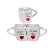 Tazza doppia, I love you,ca. 8, 5 x 9 cm, in terraglia, set da 2 in confezione regalo con finestrella