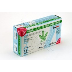 Guanti in Vinile Elasticizzato Senza PolvereCliniSafe Aloe Mate guanti in vinile elasticizzato con gel di Aloe Vera, senza polv