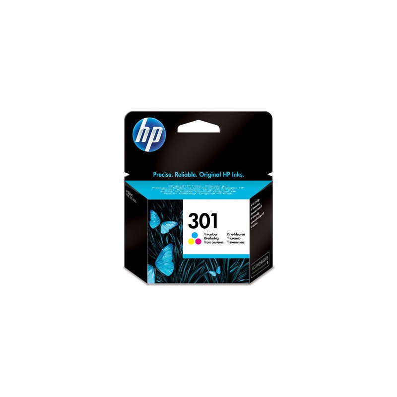 HP 301 CH562EE Cartuccia Originale per Stampanti a Getto di Inchiostro DeskJet, OfficeJet, Envy, Tricromia