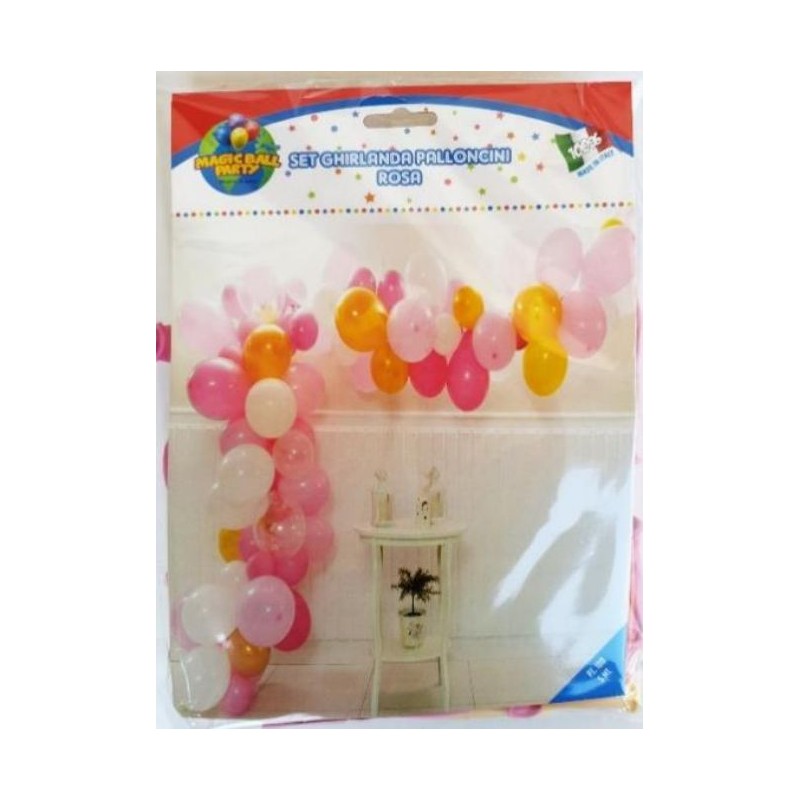 Kit Catena di palloncini rosa  5 mt