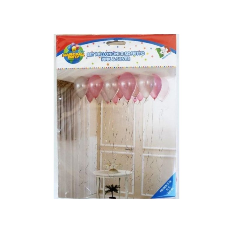 kit palloncini al soffito senza uso di elio confezione 20 pezzi con biadesivo