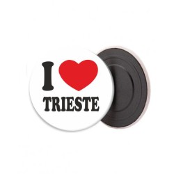 Magnete calamita i love Trieste in metallo diametro 56 mm