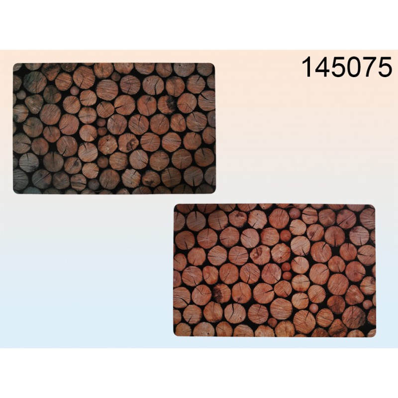 145075 - Set da tavola in polipropilene, Tronchi, tonalità naturale, ca. 43,5 x 26 cm, 2 ass.EAN 4029811351732