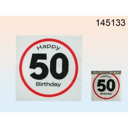 145133 - Tovaglioli di carta, Happy Birthday - 50,  ca. 33 x 33 cm, a 3 strati, 20 pz. in sacchetto di plasticaEAN 402981131237