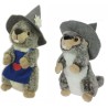 Marmotta con grembiule blu e cappello assortite peluche cm 23 H