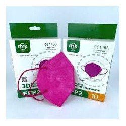 maschera con filtro particolato, Classe: FFP2 colore fuxia confezionata in bustina  singola