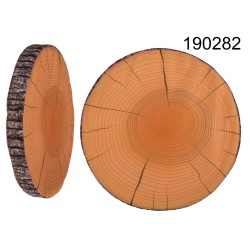 190282 - Cuscino rotondo, ottica legno, 100% poliestere, D: ca. 37 cm x 4 cm